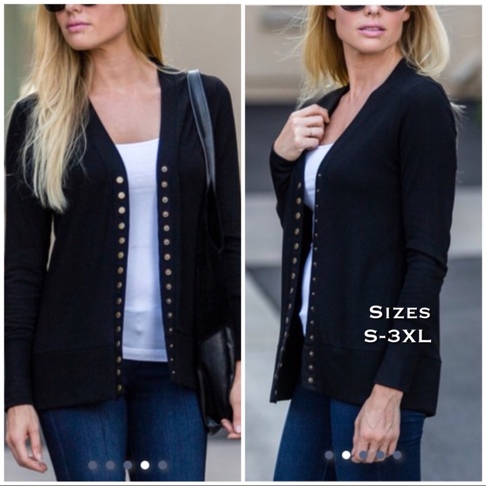RENIE BLACK SNAP BUTTON - Cardigan